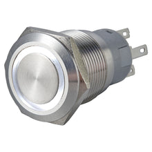 Load image into Gallery viewer, 19mm Ring Illuminated Stainless Steel Anti Vandal Switch - Pin Terminal(2.8x0.5mm)