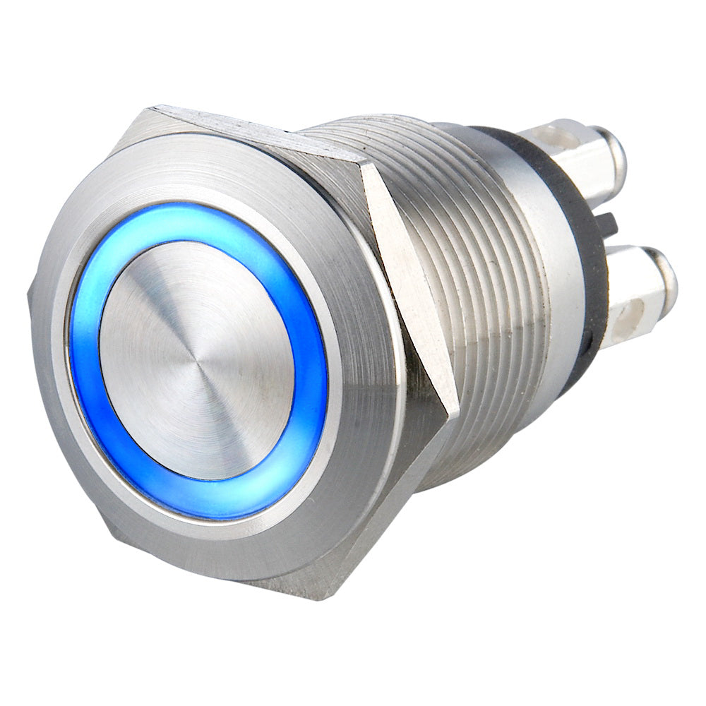 19mm Micro-trip Illuminated Anti Vandal Switch - 1NO Momentary - Screw Terminal