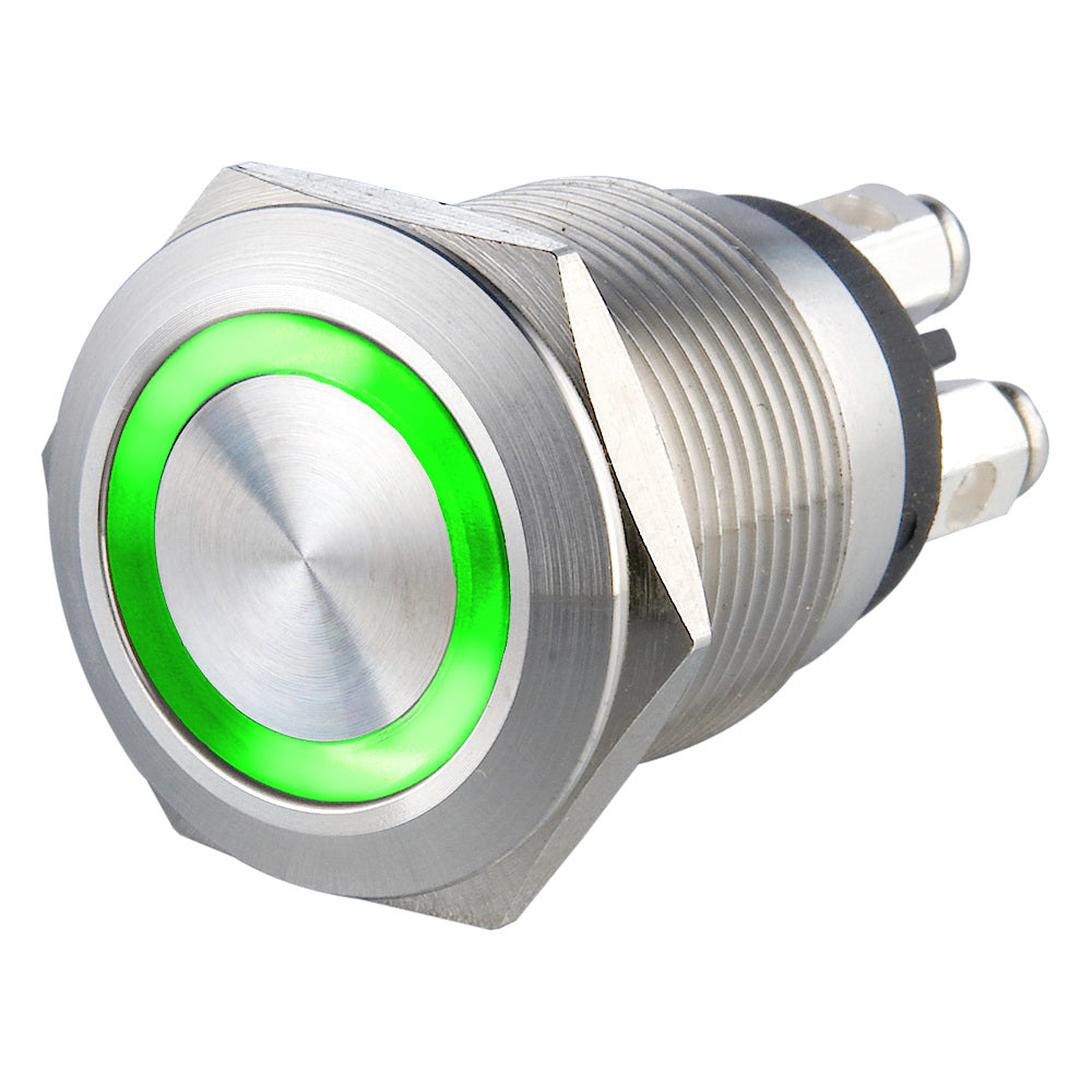 19mm Micro-trip Illuminated Anti Vandal Switch - 1NO Momentary - Screw Terminal