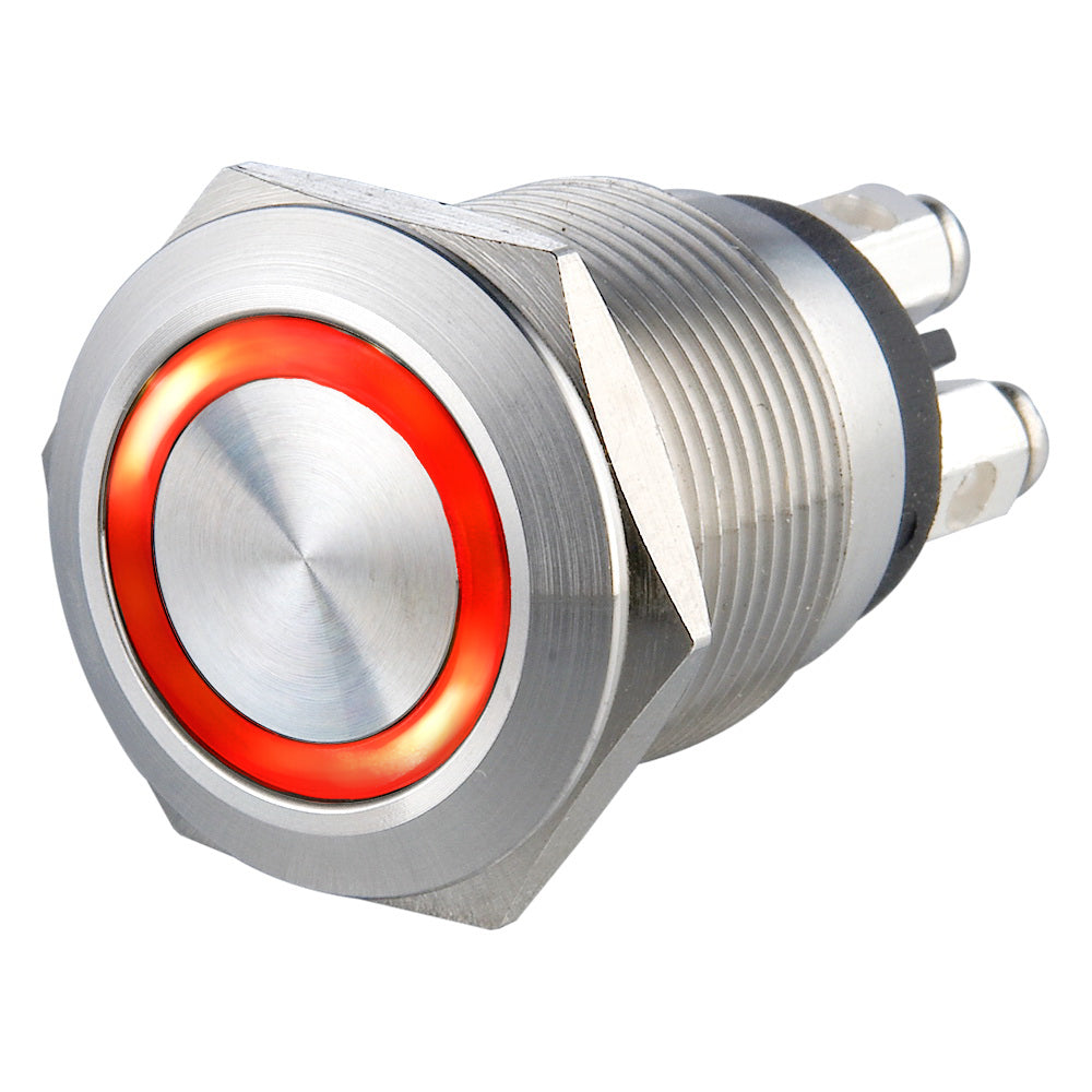 19mm Micro-trip Illuminated Anti Vandal Switch - 1NO Momentary - Screw Terminal