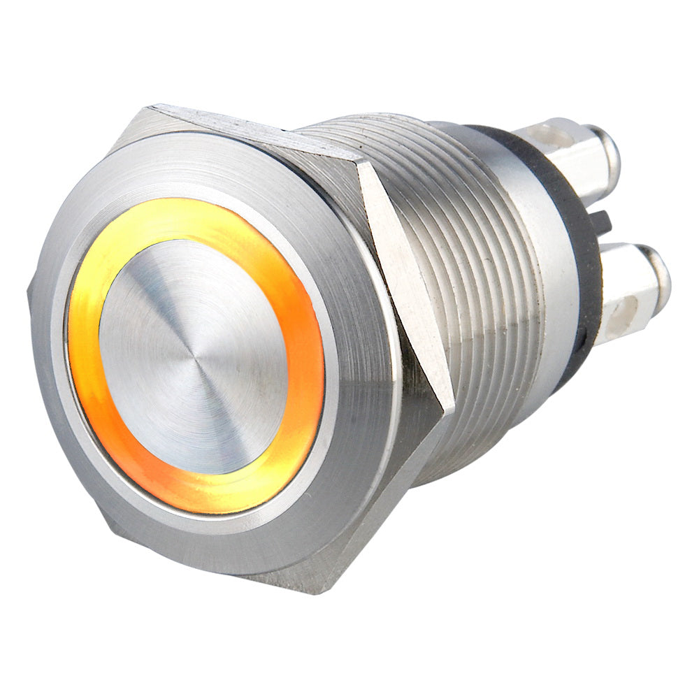 19mm Micro-trip Illuminated Anti Vandal Switch - 1NO Momentary - Screw Terminal