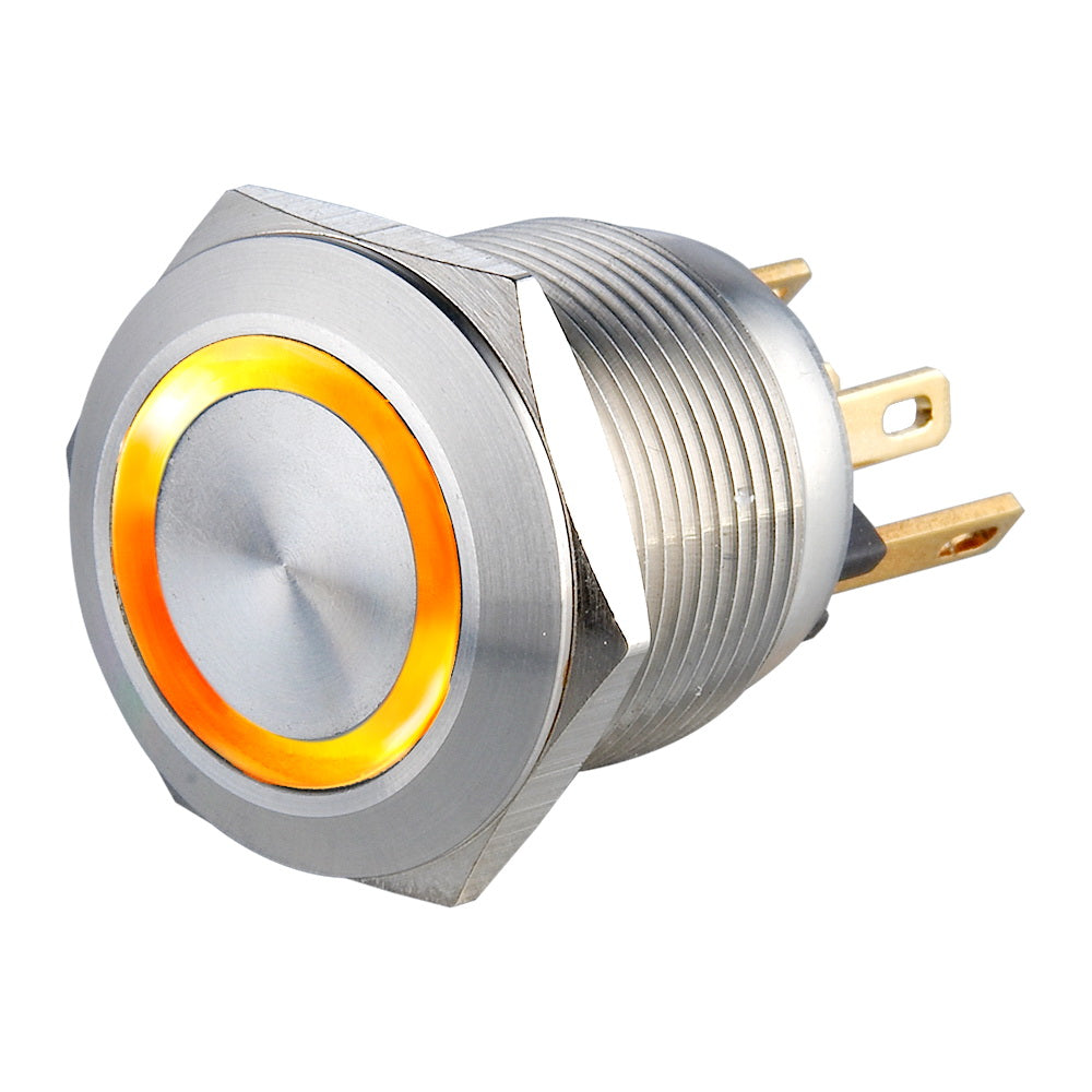 19mm Micro-trip Illuminated Anti Vandal Switch - 1NO Momentary - Pin Terminal(2.8x0.8mm)