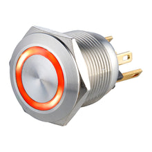 Load image into Gallery viewer, 19mm Micro-trip Illuminated Anti Vandal Switch - 1NO Momentary - Pin Terminal(2.8x0.8mm)