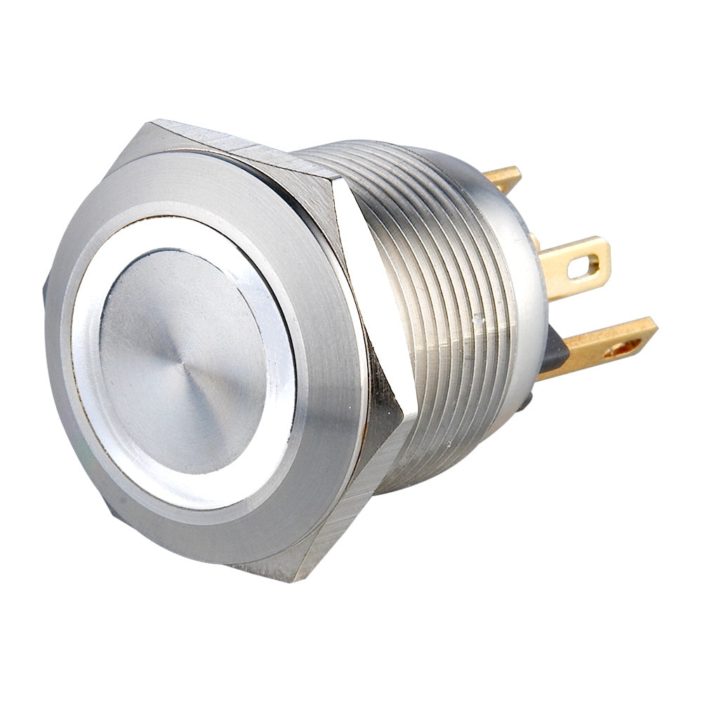 19mm Micro-trip Illuminated Anti Vandal Switch - 1NO Momentary - Pin Terminal(2.8x0.8mm)