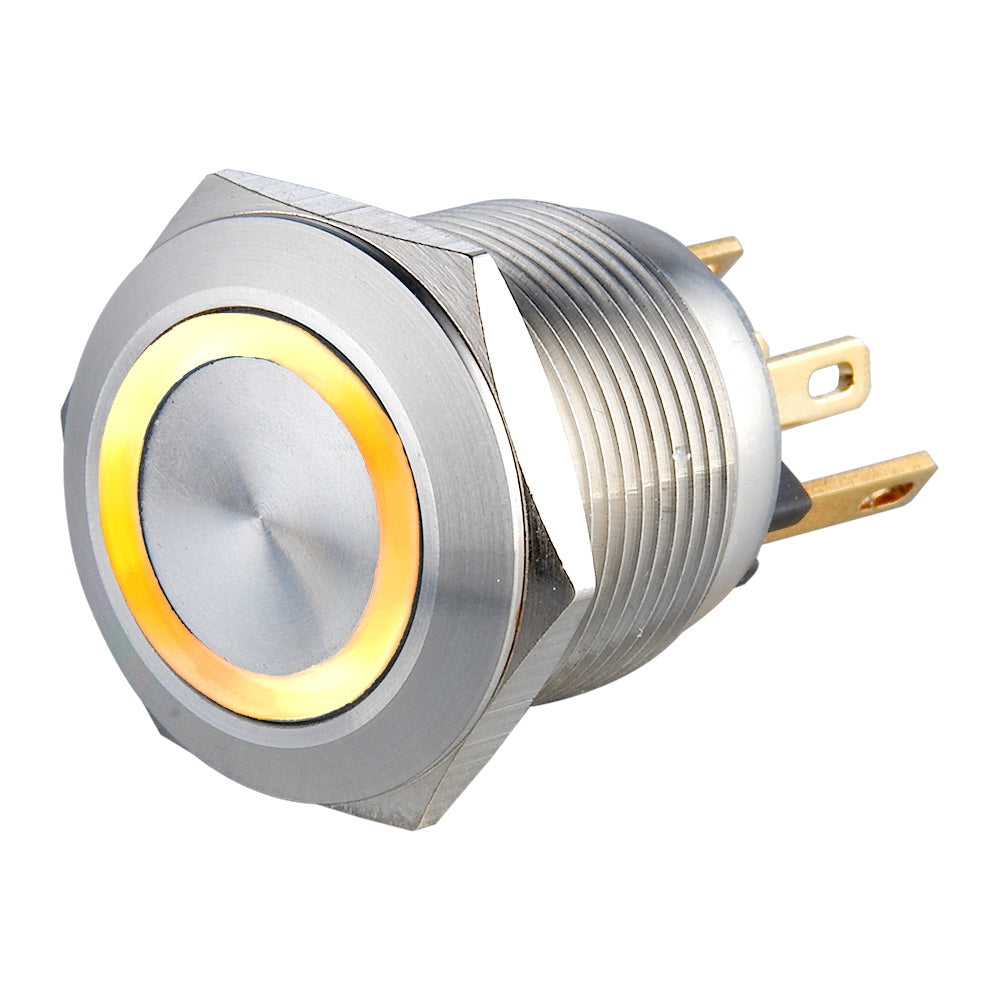 19mm Micro-trip Illuminated Anti Vandal Switch - 1NO Momentary - Pin Terminal(2.8x0.8mm)