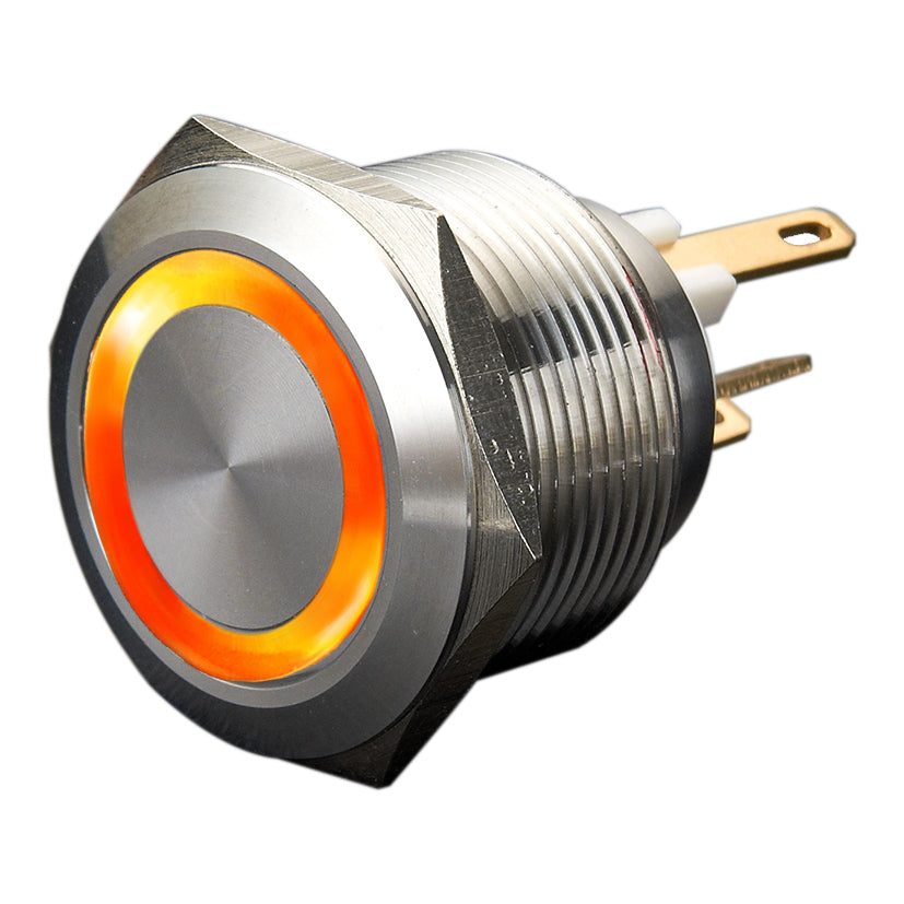 22mm Micro-trip Ring Illuminated Anti Vandal Switch - IP65 1NO Momentary