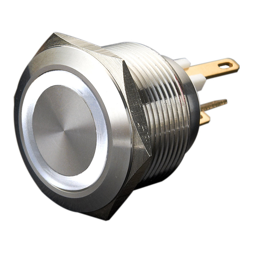 22mm Micro-trip Ring Illuminated Anti Vandal Switch - IP65 1NO Momentary