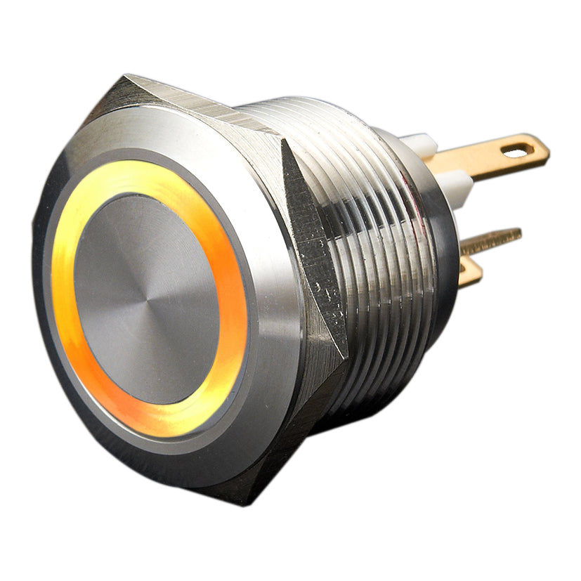 22mm Micro-trip Ring Illuminated Anti Vandal Switch - IP65 1NO Momentary