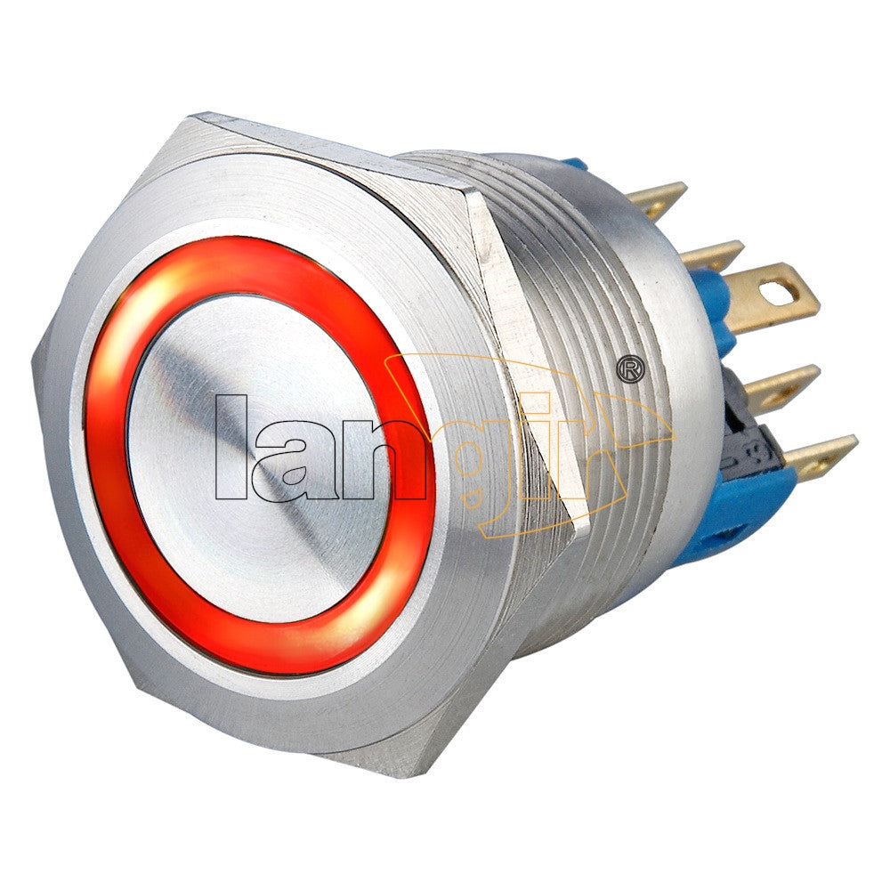 22mm Ring Illuminated Anti Vandal Switch 1NO1NC