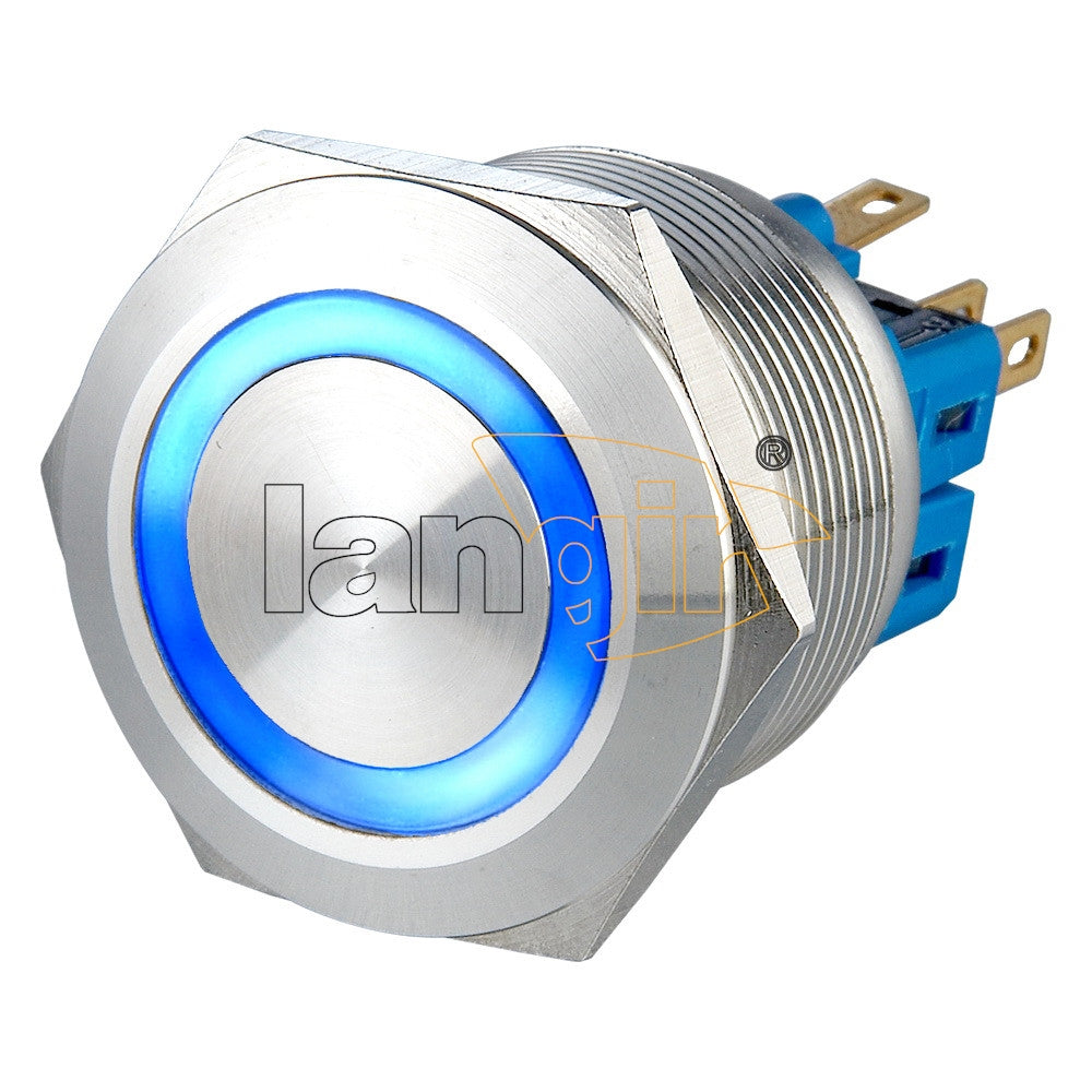 25mm 5A 250VAC IP65 1NO1NC Ring Illuminated Anti Vandal Switch