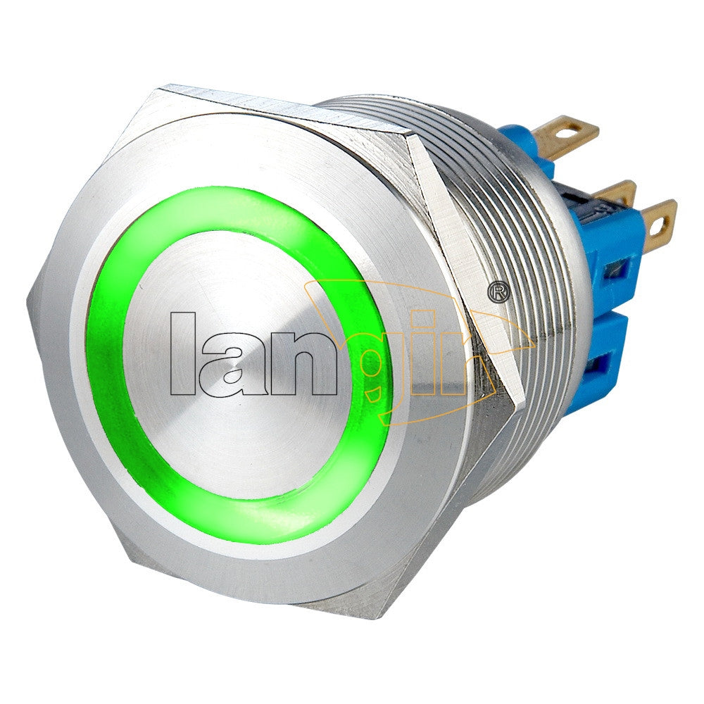 25mm 5A 250VAC IP65 1NO1NC Ring Illuminated Anti Vandal Switch