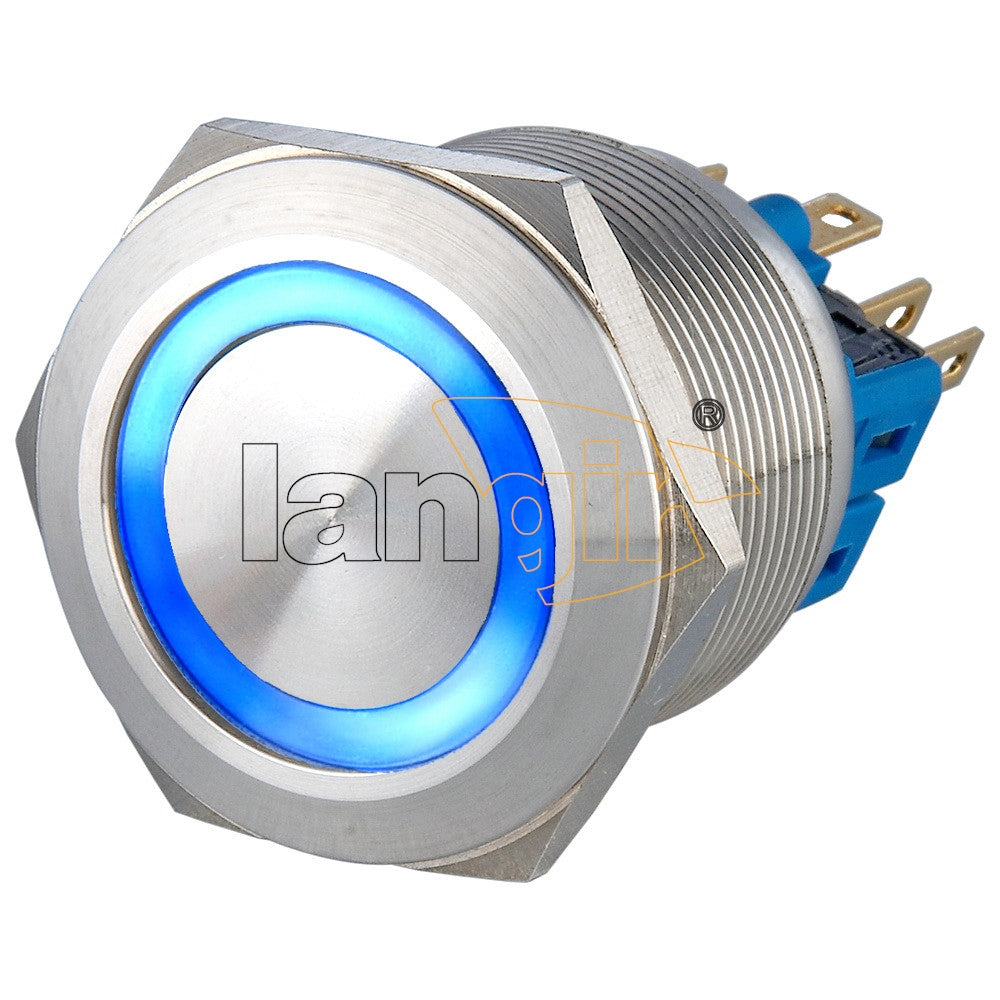 25mm 5A 250VAC IP65 1NO1NC Ring Illuminated Anti Vandal Switch