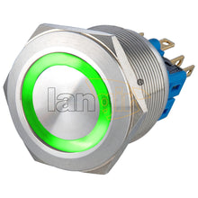 Load image into Gallery viewer, 25mm 5A 250VAC IP65 1NO1NC Ring Illuminated Anti Vandal Switch